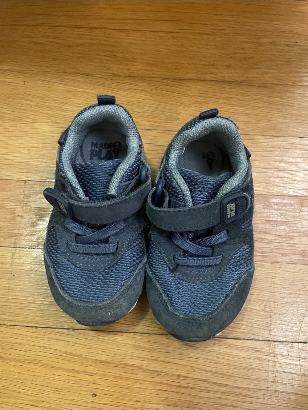 Stride Rite Navy Blue Kids Sneakers with Hook-and-Loop Strap